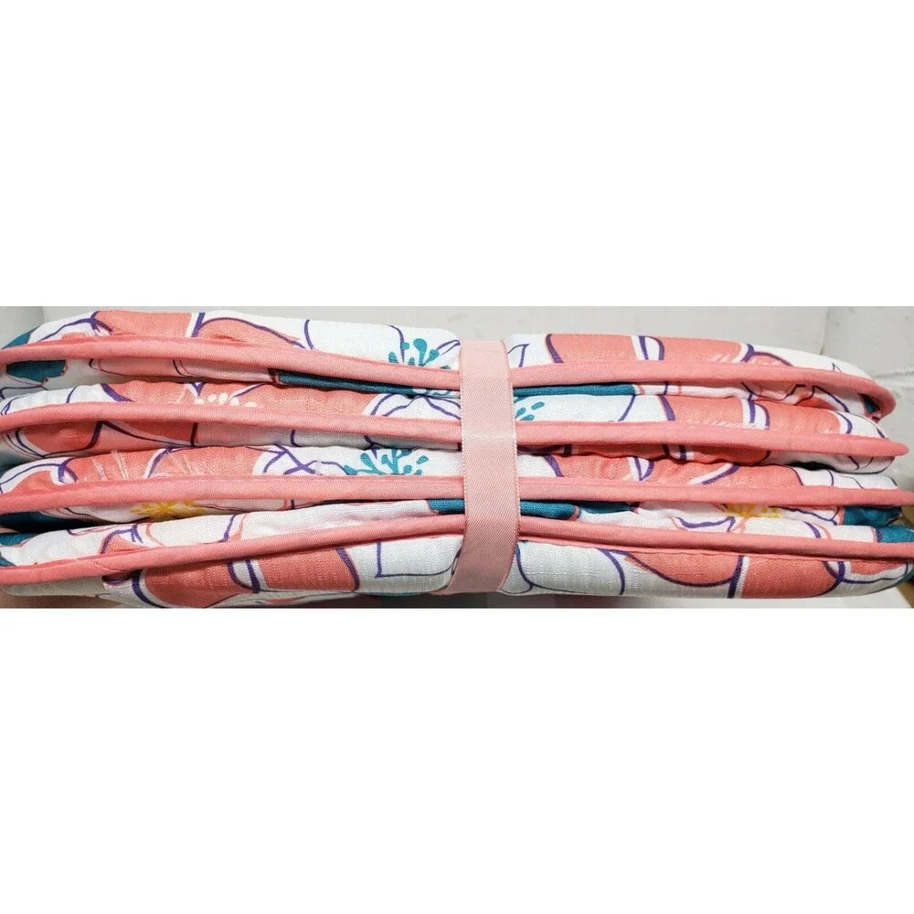 Set of 4 Cushion Chair Pads w/pink ties, 15